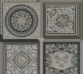"MEDUSA HOOFD" SATIJN GLANZEND BAROK BEHANG | Design - zilver zwart grijs - A.S. Création Versace 5
