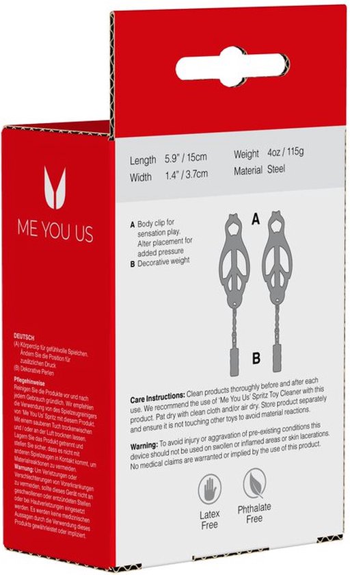 Me You Us Clover Pinces à mamelon à Tétons - Zwart