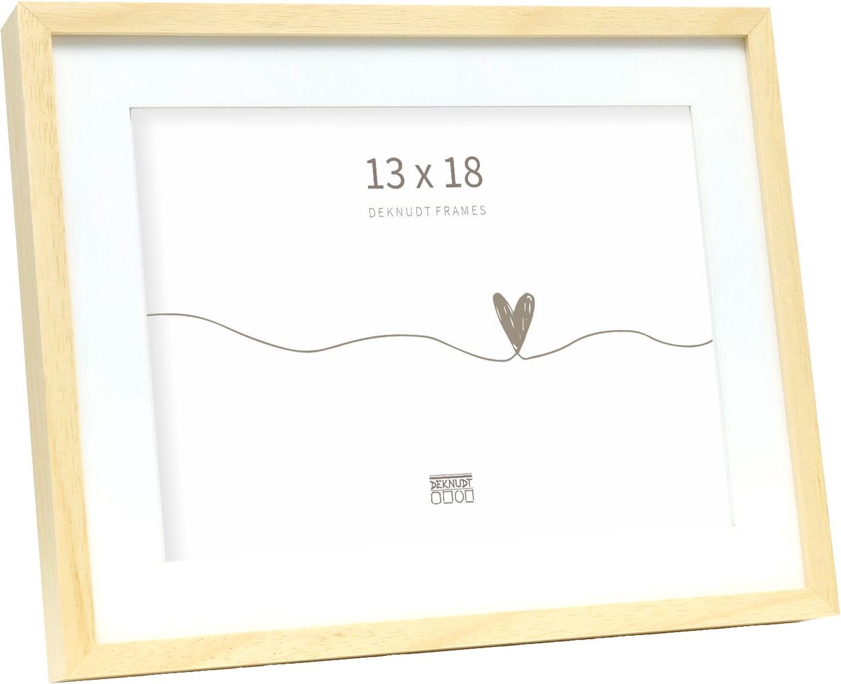 Deknudt Frames fotolijst S67WH1 P1 - naturel - hout - passe-partout - 13x18