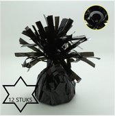 Ballon gewichtje 170 gr Zwart Kleur 12 stuks, Verjaardag, Themafeest