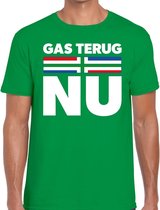 Groningen protest t-shirt gas terug NU groen voor heren - Grunnen shirt voor heren M