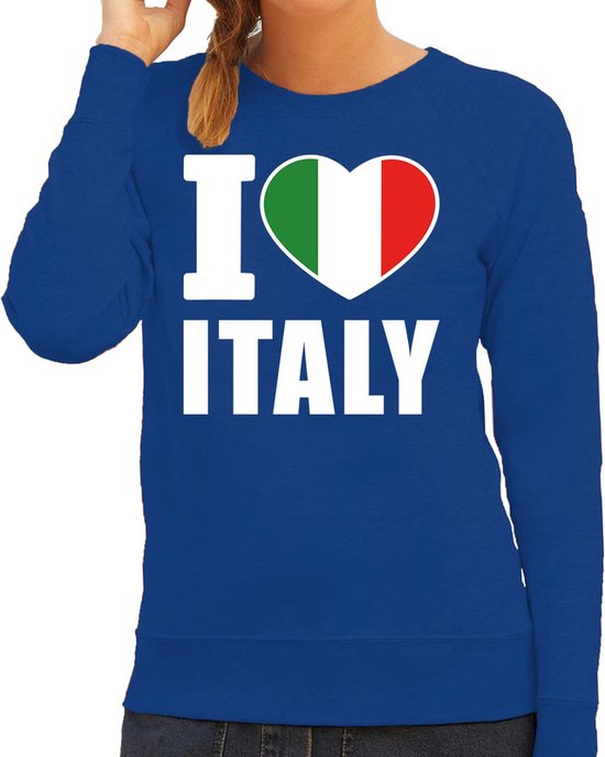 I love Italy supporter sweater trui voor dames blauw Italie