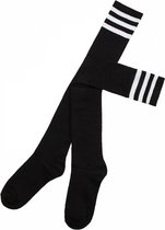 WiseGoods - Hoge Sokken Vrouwen - Kousen - Overknee Sokken - Thigh Highs Socks - Knee Socks - Maid Outfit - 65 cm. - Zwart / WIt