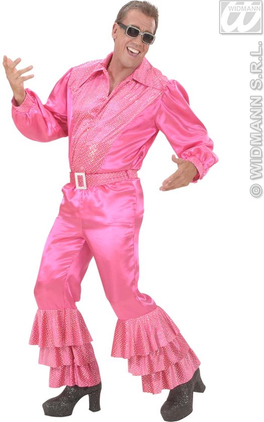 Widmann - Jaren 80 & 90 Kostuum - Roze Broek Satijn Met Pailletten Man -  roze - Small... | bol