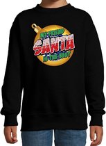 Foute kersttrui / sweater My friend Santa is the best zwart voor kinderen - kerstkleding / christmas outfit 152/164
