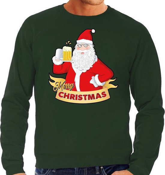 Foute Kersttrui / sweater - Merry Christmas kerstman met een pul bier /  biertje -... | bol.com