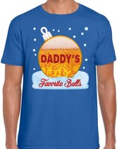 Fout Kerst shirt / t-shirt - Daddy his favorite balls - bier / biertje - drank -blauw voor heren - kerstkleding / kerst outfit XXL