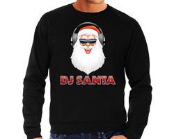 Foute Kersttrui - sweater - DJ santa met koptelefoon - Techno / House / R & B - Disco - zwart - voor heren - kerstkleding XXL