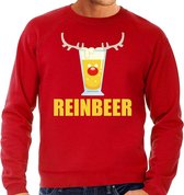 Grote maten foute kersttrui / sweater gewei met bierglas - Reinbeer - rood voor heren - Kersttruien / Kerst outfit XXXXL