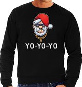 Gangster / rapper Santa foute Kerstsweater / Kerst trui zwart voor heren - Kerstkleding / Christmas outfit L