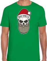 Bad Santa fout Kerstshirt / Kerst t-shirt groen voor heren - Kerstkleding / Christmas outfit S