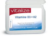 Vitamine D3 + K2 120 capsules brievenbus - Best opneembare vorm van vitamine D en K - Voor het behoud van sterke botten - Vitalize
