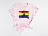 Lykke LGBTQ T-shirt unisexe Lgbt Pride t-shirt arc-en-ciel rose amour est amour t-shirt en coton colorant naturel imprimé dtg| Taille M