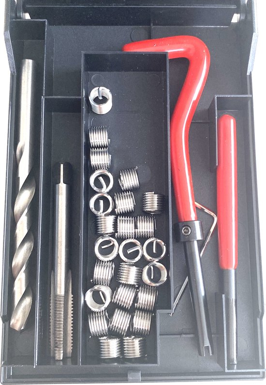 Kit De Réparation De Filetage 30 Pièces M8 | Inserts En Acier Inoxydable, Taraud Et Foret HSS | Pour Réparer Filets Endommagés (M5/M6/M8 Au Choix)