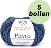 5 pelotes Bleu Marine - 100% laine mérinos - Fils Golden Fleece Prato bleu profond