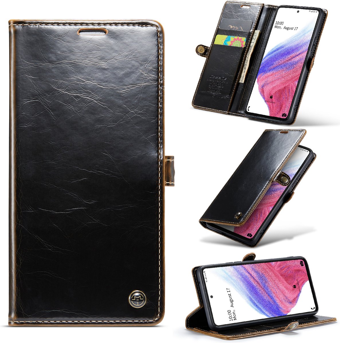 Casemania Hoesje Geschikt voor Samsung Galaxy A53 - Sienna Brown - Portemonnee Book Case