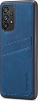 Casemania Hoesje Geschikt voor Samsung Galaxy A33 met Pasjeshouder Navy Blue - Back Cover met Kaarthouder
