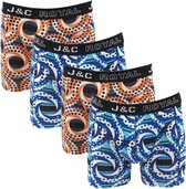 J&C Underwear heren boxershorts | 4-pack | MAAT S | Wave