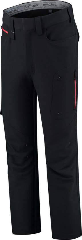 Macseis Mactronic werkbroek standaard lengtemaat zwart rood maat