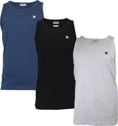 3-Pack Donnay Muscle shirt (589006) - Tanktop - Heren - Navy/Black/Light Grey marl - maat S