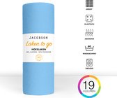 Jacobson - Hoeslaken - 140x200cm - Jersey Katoen - tot 25cm matrasdikte - Lichtblauw