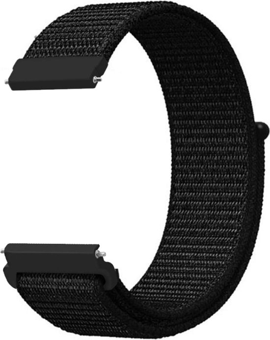 Bracelet en nylon (noir), adapté pour Garmin Venu 2 Plus, Vivoactive 3, Venu SQ, Forerunner 55 et Forerunner 245
