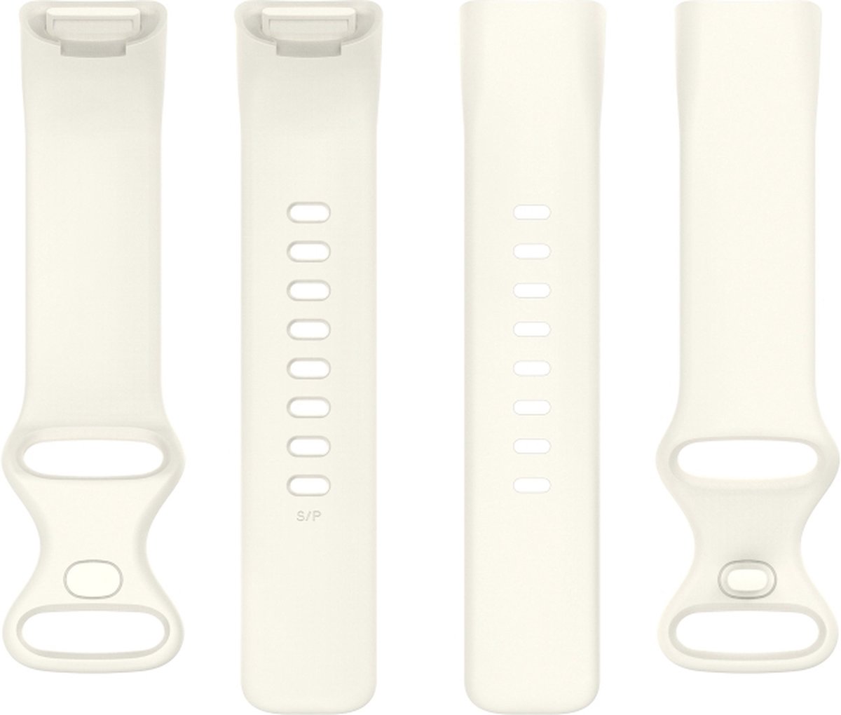 Siliconen bandje - geschikt voor Fitbit Charge 5 / Charge 6 - maat M/L - ivoorkleurig
