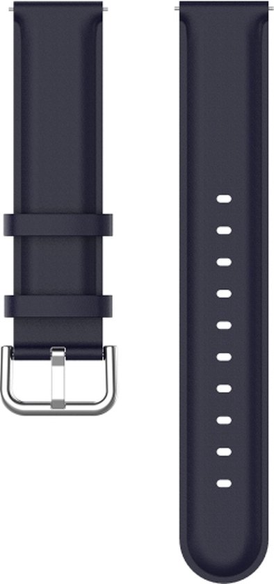 Bracelet en cuir (bleu marine), adapté pour Garmin Venu, Vivomove, Vivomove 3, Vivomove Style, Forerunner 245 & Forerunner 645