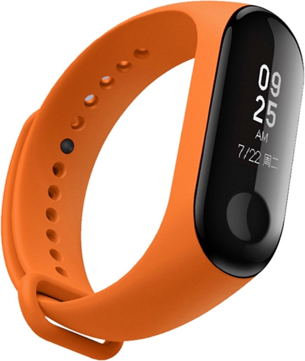 Siliconen bandje - geschikt voor Xiaomi Mi Band 3 / Mi Band 4 - oranje
