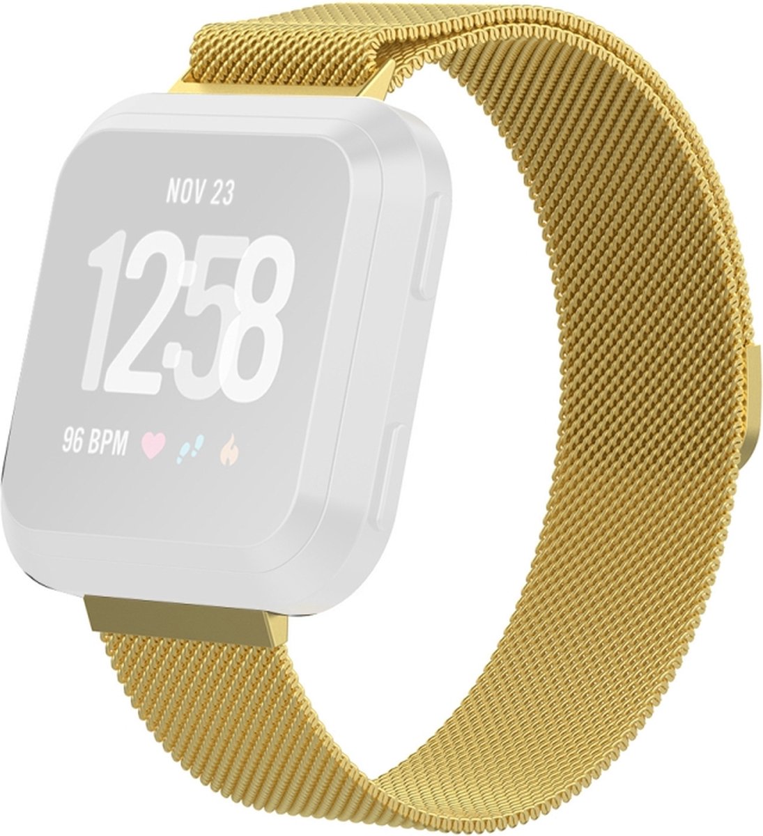 Milanees bandje - geschikt voor Fitbit Versa / Versa 2 - maat M/L - goud