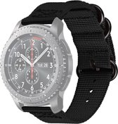 Nylon bandje - geschikt voor Garmin Venu / Venu 2 Plus / Venu SQ / SQ 2 / Vivomove / 3 / Style / Vivoactive 3 / Vivoactive 5 / Forerunner 55 / 165 / 245 / 645 - zwart