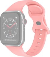 Siliconen bandje - geschikt voor Apple Watch Series 1/2/3/4/5/6/7/8/9/SE met case size 38 mm / 40 mm / 41 mm - maat M/L - zalmroze