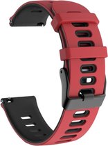 Siliconen bandje - geschikt voor Garmin Venu / Venu 2 Plus / Venu SQ / SQ 2 / Vivomove / 3 / Style / Vivoactive 3 / Vivoactive 5 / Forerunner 55 / 165 / 245 / 645 - rood-zwart