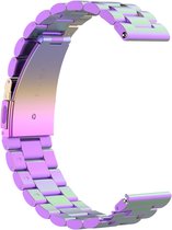 Stalen bandje - RVS - geschikt voor Huawei Watch GT / GT Runner / GT2 46 mm / GT 2E / GT 3 46 mm / GT 3 Pro 46 mm / GT 4 46 mm / Watch 3 / Watch 3 Pro / Watch 4 / Watch 4 Pro - multicolor