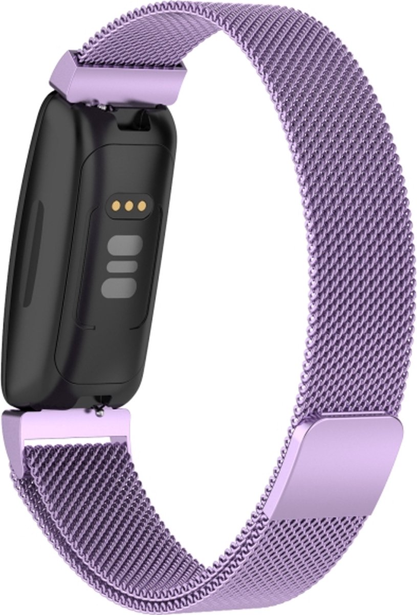 Milanees bandje - geschikt voor Fitbit Inspire 2 / Ace 3 - maat M/L - lila