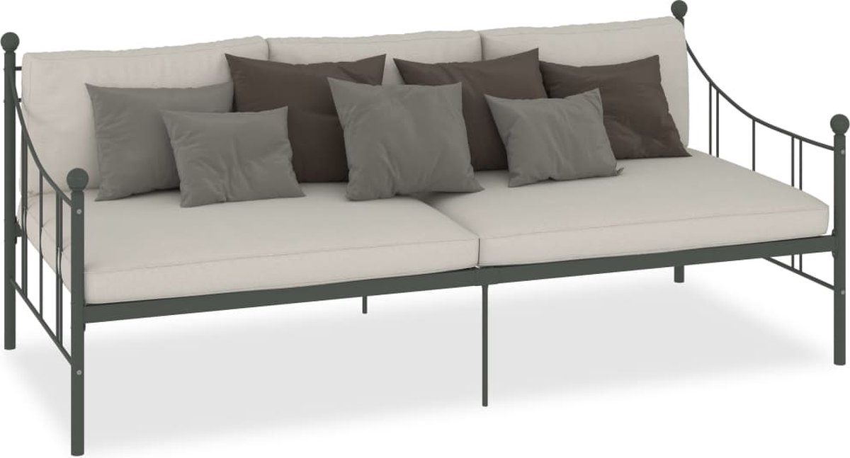 VidaLife Slaapbankframe metaal grijs 90x200 cm