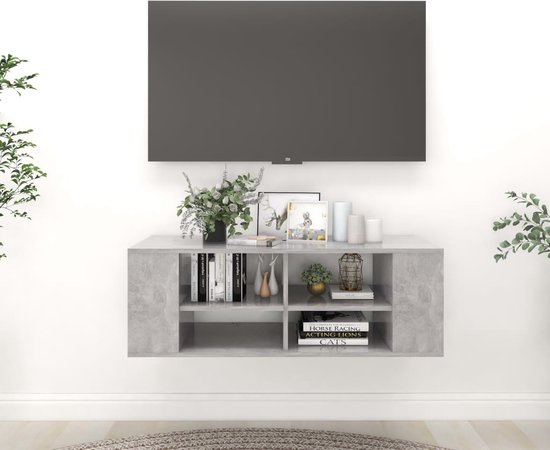 VidaXL Wandmeubel 100x35x75,5 cm spaanplaat betongrijs