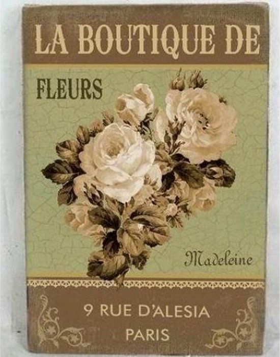 MadDeco - linnen wandbord - Boutique de Fleurs - Madeleine - 71 cm hoog