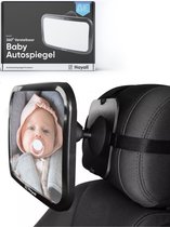 Autospiegel Baby 360° Verstelbaar voor Hoofdsteun Autostoel -Achteruitkijkspiegel XL- Achterbankspiegel Kinderen -Baby Veiligheid Accessoires - Zwart