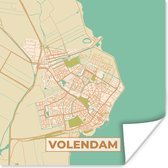 Poster Kaart - Volendam - Plattegrond - Stadskaart - 30x30 cm