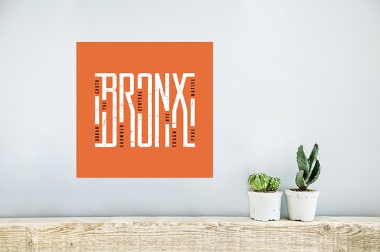 Illustration Bronx sur fond orange 30x30 cm