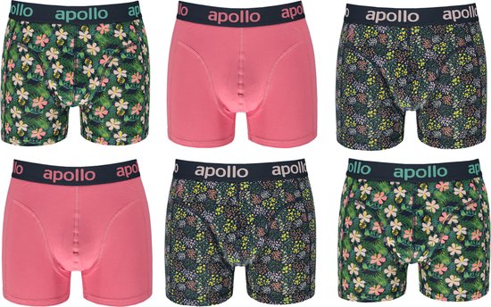 Apollo katoenen heren boxershorts - 6 pack - maat S