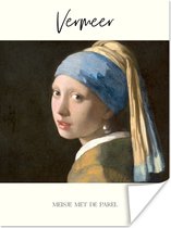 Poster Kunst - Het meisje met de parel - Johannes Vermeer - 30x40 cm