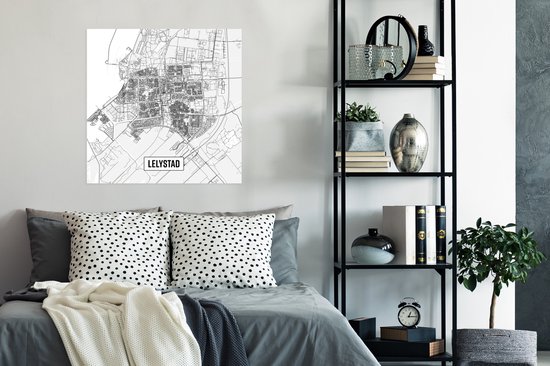 Affiche Plan de la ville Lelystad - 75x75 cm - Carte