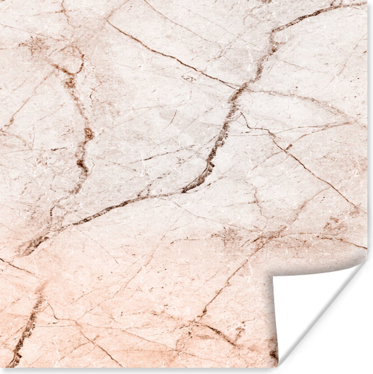 Poster Rosegold - Marmer - Steen - Design - 75x75 cm