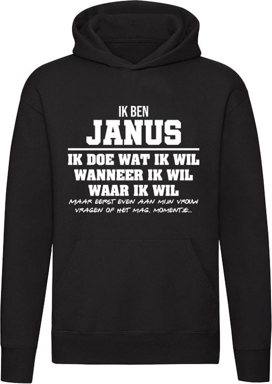 Janus | verjaardagkado | verjaardag kado | cadeau | grappig | jarig | Unisex | Trui | Sweater | Hoodie | Capuchon | Zwart