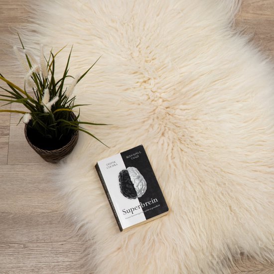 WOOOL® IJslandse Schapenvacht - Wit CURLY XL (115x65cm) 100% Natuurlijk & Echt - Vloerkleed - ECO+