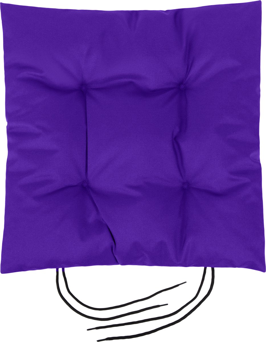 Tuin Stoelkussen met Lint - Matras Kussen voor Binnen en Buiten - Eetkamer Kussen - Waterproof Zitkussens voor Stoelen - 40cm x 40cm