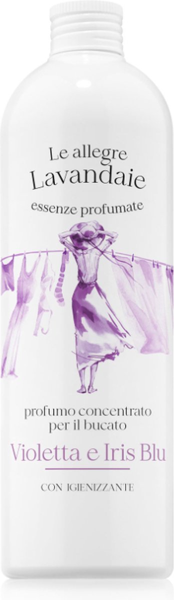 Wasparfum - Le Allegre Lavandaie Violetta e Iris Blu 500ml - Geur bij de Was - Parfum bij de was - Parfum voor de Was - Geurbooster - Nieuwste Wassensatie