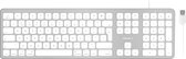 Macally WKEYHUBMB-UK Ultra slank USB-A toetsenbord met 2 USB-A-poorten voor de Mac - Wit/Zilverkleurig - Brits Engels/Nederlands (QWERTY)